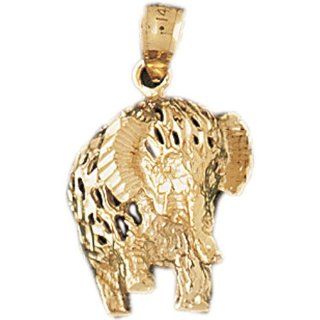 14K Yellow Gold Chinese Dragon Pendant Jewelry