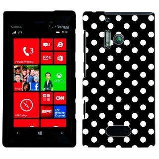 Nokia Lumia 928 White Dots on Black Case Cell Phones & Accessories