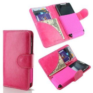 Abacus24 7 [OmniBook] Wallet Case for Samsung Galaxy S4 IV, Google Nexus 5, Nokia Lumia 520 521 525 928, LG Optimus G, HTC One Mini, Motorola Droid for Verizon and Other Phones (Pink) Cell Phones & Accessories
