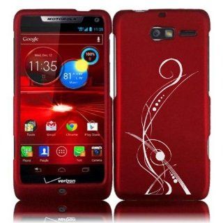 Accessories for Verizon Motorola Droid RAZR M XT907 (NOT for RAZR or RAZR MAXX)   Simply Red Abstract LaserArt Designer Rubberized Protective Hard Case Cover + Screen Protector Cell Phones & Accessories