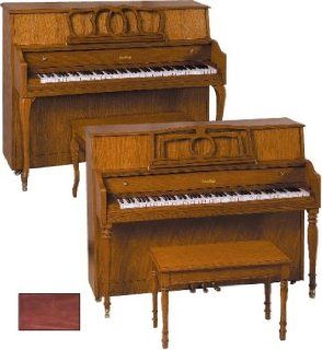 43" Italian Provincial Leg Console Piano (Mahogany Satin) Musical Instruments