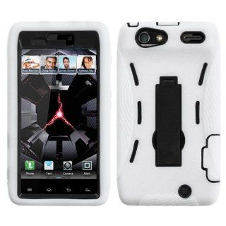 Hard Plastic Snap on Cover Fits Motorola XT910 XT912 XT915 Droid Razr Black/White Symbiosis Stand Verizon Cell Phones & Accessories