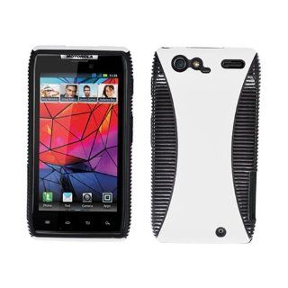 Soft Skin Case Fits Motorola XT910 XT912 XT915 Droid Razr Hybrid Case Black TPU White Hard Cover Verizon Cell Phones & Accessories