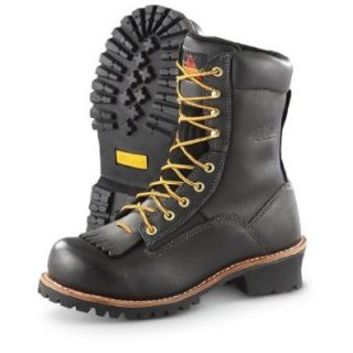 Men's Thorogood 8 inch Logger Work Boots Black, BLACK, 15M Shoes