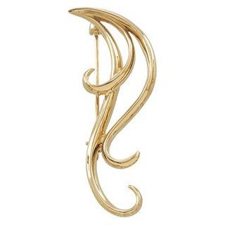 14K Yellow Gold 19.00X46.00 mm Brooch Brooches And Pins Jewelry