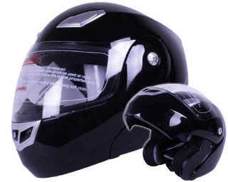 Modular Flip up Motorcycle Helmet Gloss Black DOT #936 (XL) Automotive