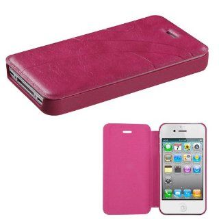 Fits Apple iPhone 4 4S Hard Plastic Snap on Cover Hot Pink Premium Book Style MyJacket Wallet 913 AT&T, Verizon (does NOT fit Apple iPhone or iPhone 3G/3GS or iPhone 5) Cell Phones & Accessories