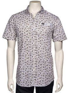 RVCA Men's Short Sleeve Small Paisley Button Down VINTAGEWHITE L at  Mens Clothing store Button Down Shirts