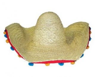 Sombrero With Colored Pompoms   Adult Std. Clothing