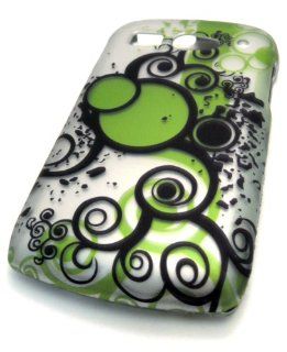 Kyocera Hydro C5170 Green Circle Abstract Design MATTE Rubberized Feel Rubber Coated Case Skin Cover Protector Mobile Phone Accessory Boost Mobile Cell Phones & Accessories