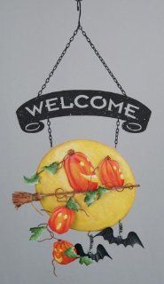 Halloween Welcome Sign   Escape From Pumpkin Patch   Metal 14"  Yard Signs  Patio, Lawn & Garden