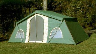 Trek 10 x 20' 3 room Cabin Tent Green  Sports & Outdoors