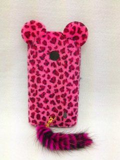 3D ear pink Leopard with tail Fur Plush cute Case Cover Shell skin for Nokia Lumia 521 N521 RM 917 (T Mobile) Cell Phones & Accessories