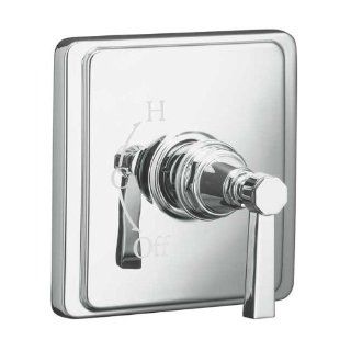 Kohler K T13135 4A CP Pinstripe Single Handle Rite Temp Pressure Balanced Valve Trim Only with Metal L, Polished Chrome   Single Handle Tub And Shower Faucets  