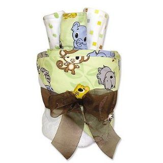 Trend Lab Chibi Zoo Animals Towel and Washcloth Gift Cake Set baby gift idea  Hooded Baby Bath Towels  Baby