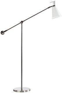 Robert Abbey W692 Lamps with Powder Coat White Metal Shades, Silver Finish   Floor Lamps  