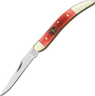 Frost Cutlery & Knives SW109DRSB Steel Warrior Toothpick Pocket Knife with Dark Red Smooth Bone Handles  Folding Camping Knives  Sports & Outdoors