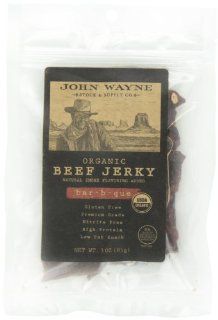 John Wayne Organic Beef Jerky Bar B Que, 0.19 Pound  Jerky And Dried Meats  Grocery & Gourmet Food