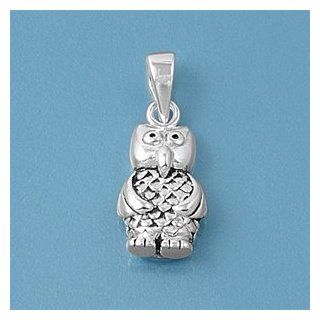 Night Owl 14MM Pendant Sterling Silver 925 Jewelry