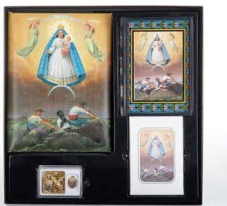 OUR Lady of Charity Spanish Memorial Package Cristo Series Memorial Package Includes Register Book, Book Mark, Crystal Rosary, Prayer Plaque, 50 Acknowledgement Cards, & 104 Memorial Prayer Cards Cromo Nb Artwork   Milan, Italy  Other Products  Every
