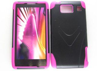 Motorola Droid Razr Hd Xt926 Black Cover On Hot Pink Silicone Cell Phones & Accessories