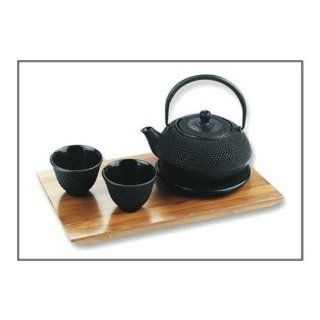 5 Piece Cast Iron Tetsubin Tea Set in Black Kitchen & Dining