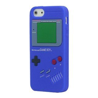 Nintendo Game Boy Dark Blue Silicone TPU Soft Cover Case for Apple iPhone 5 Cell Phones & Accessories