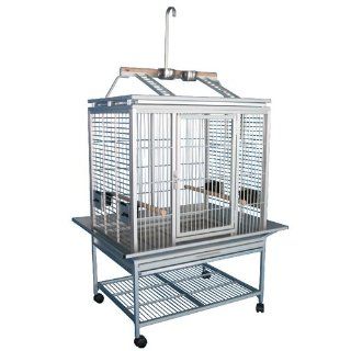 KINGS CAGES PLAY TOP ALUMINUM PARROT CAGE ACP3325 bird toy toys african grey (SILVER, PLAY TOP)  Birdcages 