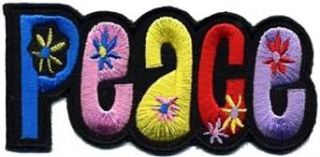 Peace Embroidered Iron On Hippie Applique Patch Clothing