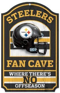 Pittsburgh Steelers Fan Cave Wood Sign   Sports Fan Decorative Plaques
