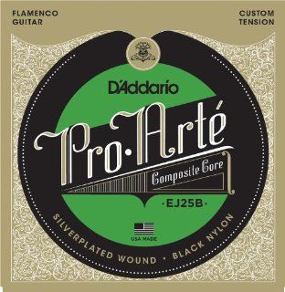 D'Addario EJ25B Pro Arte Black Nylon Composite Flamenco Guitar Strings Musical Instruments