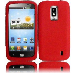 Red Silicone Jelly Skin Case Cover for LG Nitro HD P930 Cell Phones & Accessories