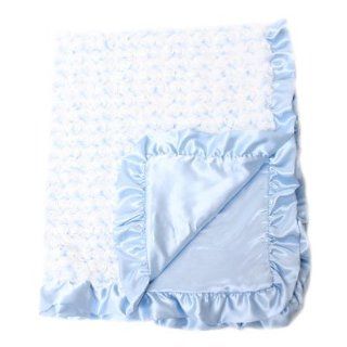 Max Daniel *BLUE/WHITE ROSEBUDS* Security and Baby Blankets Baby Blanket  Infant And Toddler Apparel  Clothing