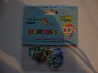 Tie Dye Glow in the Dark Snack Time Shaped Mini Rings Rubber Silly Bands Bandz  12 Pack Toys & Games