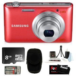 Samsung ST150F 16.2MP & F2.5 Lens with WI FI Ready Smart Digital Camera Red + 8GB MicroSD HC Memory Card + Camera Case + Accessory Kit  Camera & Photo