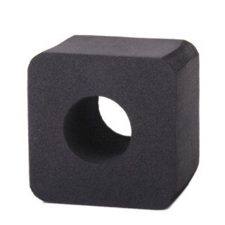 1x Mic Interview ABS Logo Flag Cube Square Station 4 Sided Break Resistant Black Musical Instruments