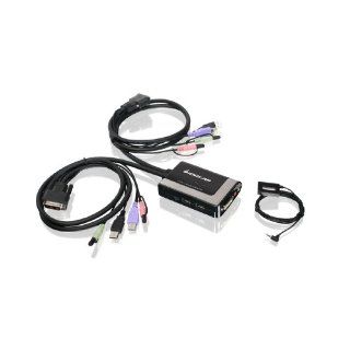 IOGEAR 2 Port USB DVI D Cable KVM with Audio and Mic GCS932UB (Black) Electronics