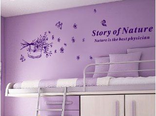 Newsee Decals Story of Nature Wall Art Quote Deco Decor Mural Sticker Black   Nursery Wall D??cor