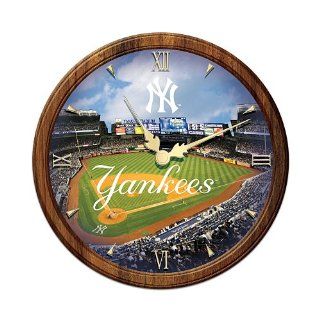 MLB Transitioning Stained Glass Wall Clock New York Yankees by The Bradford Exchange   New York Yankees Led Clock