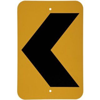 Brady 113290 12" Width x 18" Height B 959 Reflective Aluminum, Black on Yellow Traffic Sign, Chevron Symbol Industrial Warning Signs