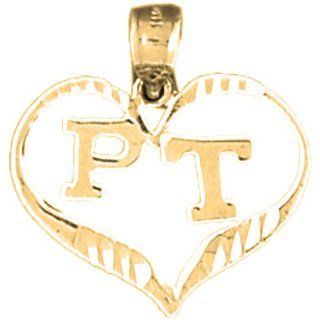 Gold Plated 925 Sterling Silver Pt Physical Therapy Pendant Jewels Obsession Jewelry
