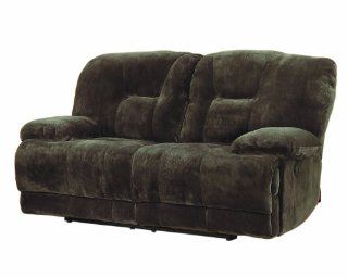 Homelegance 9723 2PW Upholstered Power Double Reclining Love Seat, Dark Brown, Textured Plush Microfiber   Double Recliner Loveseat