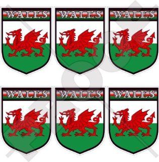 WALES Cymru Welsh Shield Britain UK 40mm (1,6") Mobile Cell Phone Vinyl Mini Stickers, Decals x6 