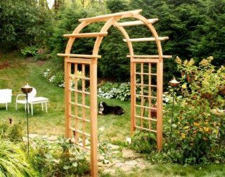Cedar Arched Arbor   66" Opening (Natural) (94"H x 76"W x 30"D)  Patio, Lawn & Garden