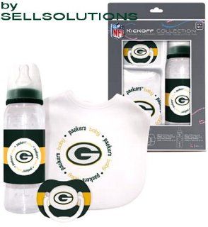 GREEN BAY PACKERS NFL Baby Gift Set Kickoff Collection 3 Piece Baby Feeding Set  Infant And Toddler Sports Fan Apparel  Sports & Outdoors