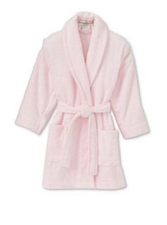 Aegean Apparel Solid Terry Loop Girl's Bathrobe, 100% Cotton, Lt. Pink Clothing