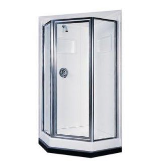 Swanstone SD 36NEOC 081 36 Inch Clear Glass Neo Angle Shower Door, Chrome Finish    