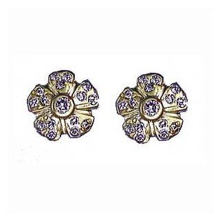 14k Diamond Small Daisy Earrings (0.22 ct.tw.) Stud Earrings Jewelry