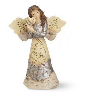 Elements Love You Grandma Angel Figurine by Pavilion, Holding Heart, 5 1/2 Inch   Grandma Gifts
