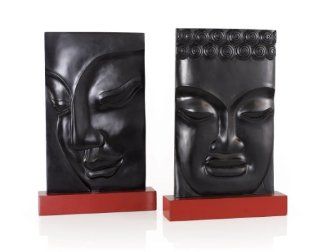 Sitcom LET943 Leticia Buddha Face, Set of 2   Head Sculptures